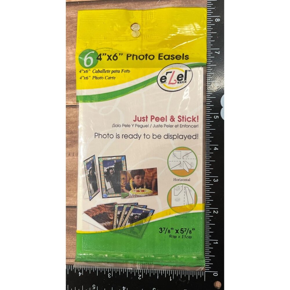 E-Zel Back 4" X 6" Photo Easels Just Peel & Stick 897300